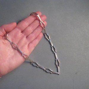 Modernist sterling silver chain necklace
